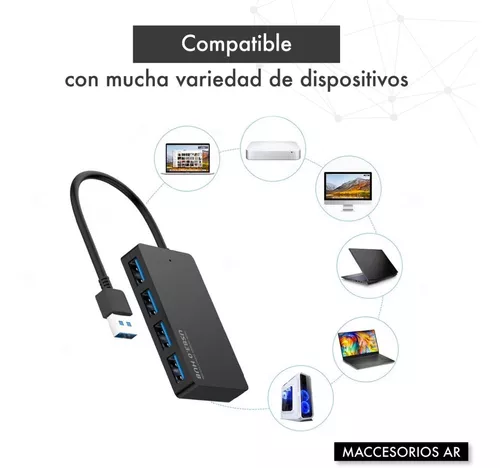 Hub Multipuerto USB 3.0 4 Puertos Alta Velocidad
