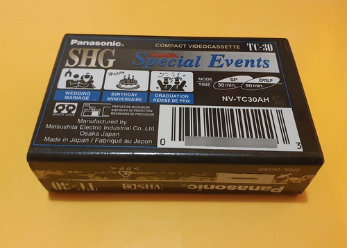Cassette Panasonic Shg Tc-30 Vhsc Sellado Made In Japon