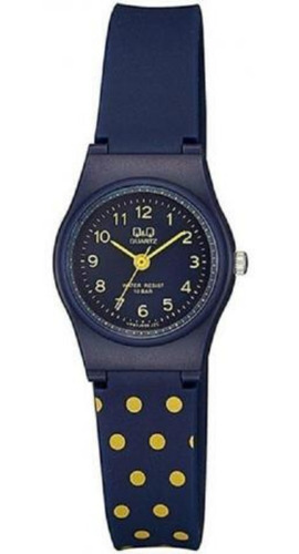 Relógio Infantil Feminino Azul E Amarelo Q&q Prova D'água