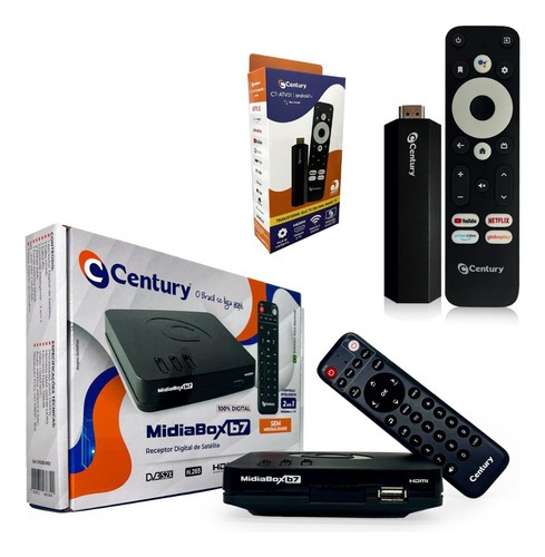 Kit Receptor Midiabox Com Android Century Hd Smart Tv Stick