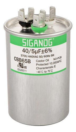Sigandg 40+5 Mfd Uf 370 O 440 V Cabactor Cbb65b Para