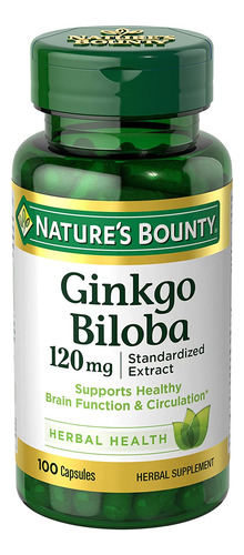 Cápsulas De Ginkgo Biloba De Nature's Bounty De 120 Mg, Sup