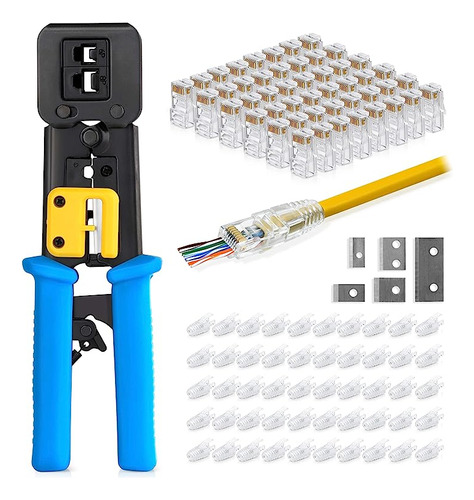 Ems Rj45 Kit Crimpado Con 50 Conectores Cat6 Y 50 Botas Tens