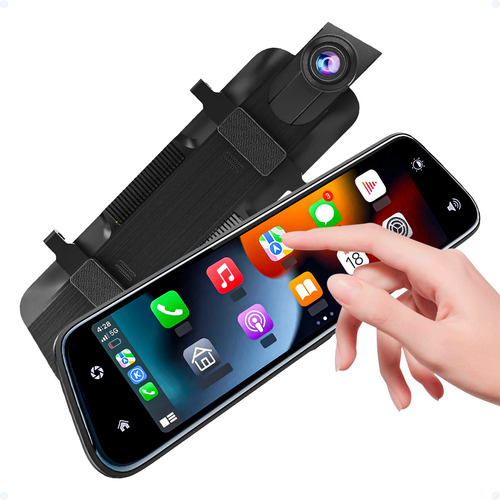 Retrovisor Multimídia Espelhamento Carplay Android Auto Bt