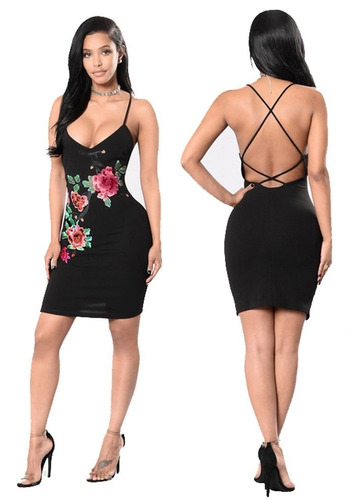 Vestido Negro Encaje Floral 3d Talla M Nuevo Importado Stock