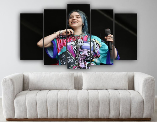 Set De 5 Cuadros Decorativo Billie Eilish Arte Moderno - 01