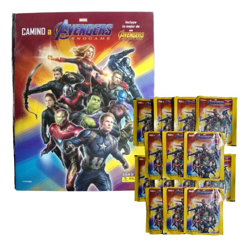 Álbum Pasta Suave De Avengers Endgame Más 50 Sobres Panini