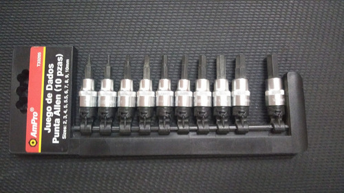 Dados Punta Allen Juego De 10 Pzas 3/8 X 2 Al 10mm