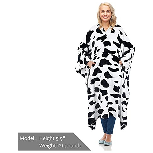 Poncho De Forro Polar Con Estampado De Vaca Catalonia Para A