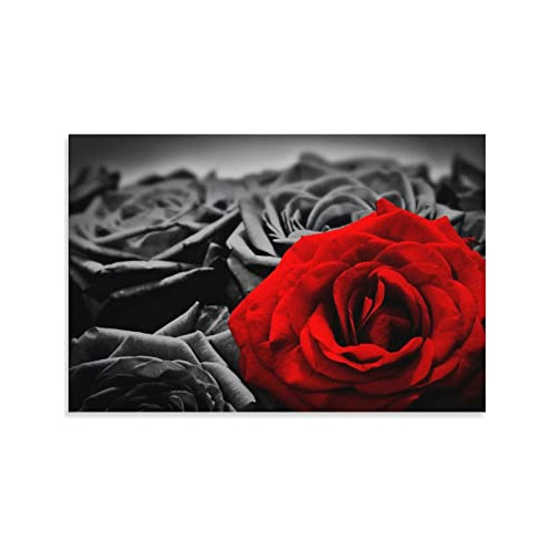 Póster De Decoración De Hogar Rosas Rojas Románticas...