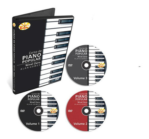 Curso Teclado Para Iniciantes Nível Zero 3 Dvds - Original