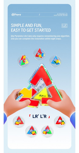 Cubo Qiyi Pyraminx Lite Edición Limitada Base Transparente