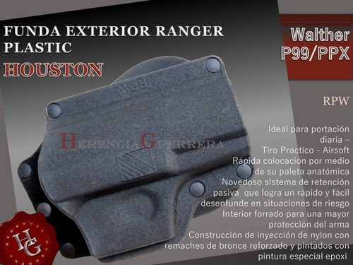 Imagen 2 de 7 de Pistolera Houston Ranger Ext Walther P99/ppx Rpw