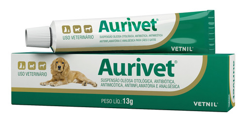 Aurivet 13g Pomada Vetnil Tratamento Otites Cães/gatos