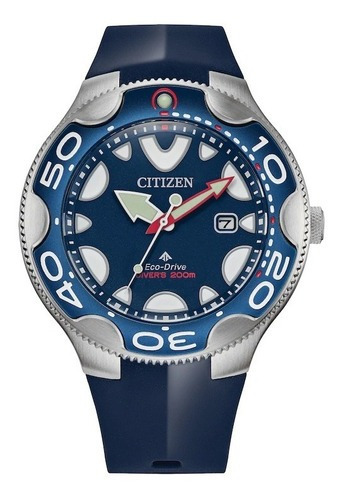 Reloj Citizen Promaster Dive Bn0231-01l Original Color de la correa Azul Color del bisel Plata Color del fondo Azul