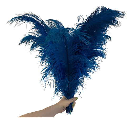 Plumas De Avestruz Palito 100g Decoração Artesanato Colorida Cor Azul-turquesa
