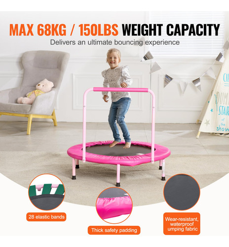 Trampolín Vevor 36 Niños Para Interiores Y Exteriores Con As