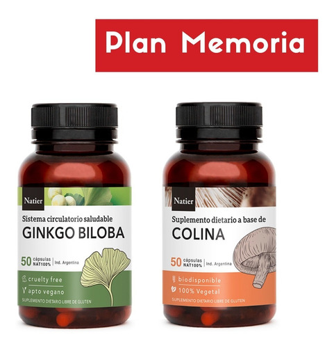 Plan Memoria Natier - Ginkgo Biloba + Colina (50 Cap De C/u)