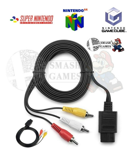 Cable Audio Y Video Av Snes ,game Cube, Super Nintendo 64