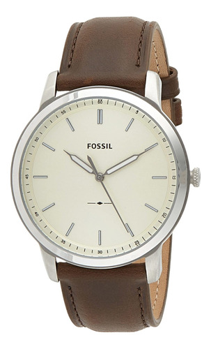 Reloj Hombre Fossil Fs5439 Cuarzo 44mm Pulso Marron En Cuero