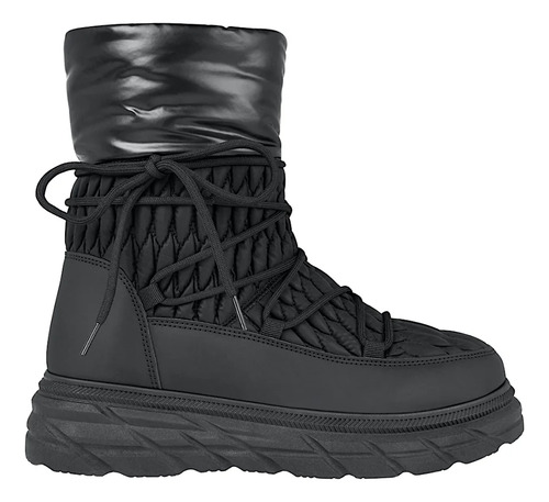 Bota Invernal Afelpada Ajustable Dama Furor 26444 Negra