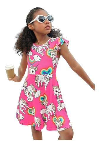 Ropa Shein Vestido Para Niñas Unicornios 2837