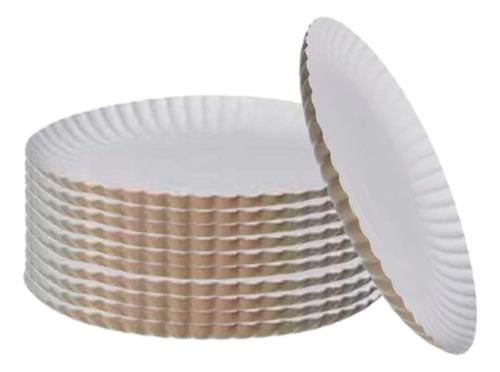 15un Prato Papelão Branco P/ Festa N°7 Biodegradável 28cm