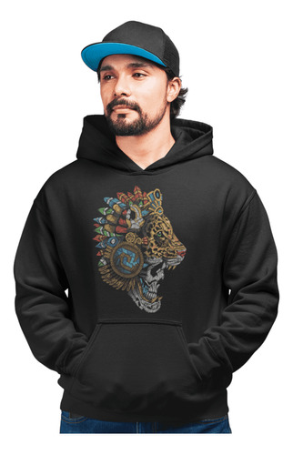 Sudadera Con Gorro Para Hombre De Guerrero Jaguar Azteca