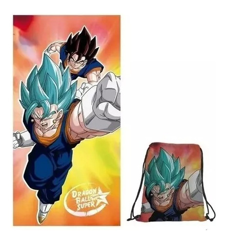 Toalla Microfibra Playera Dragon Ball + Mochila Cordel