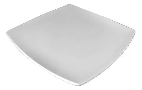 Plato Cuadrado 24 Cm Blanco Melamina 6pzas