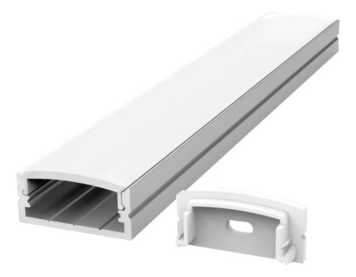 Kit 12 Perfil Led Slim Sobrepor Branco 17mm Barra 2 Metros