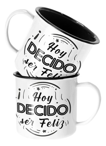 Taza Enlozada Lechera Hoy Decido Ser Feliz Frase Motivacion