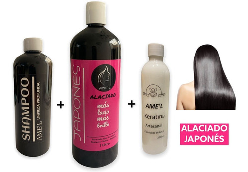 Alaciado Japonés Regalo Shampoo Limpieza Más Keratina 1 Lt