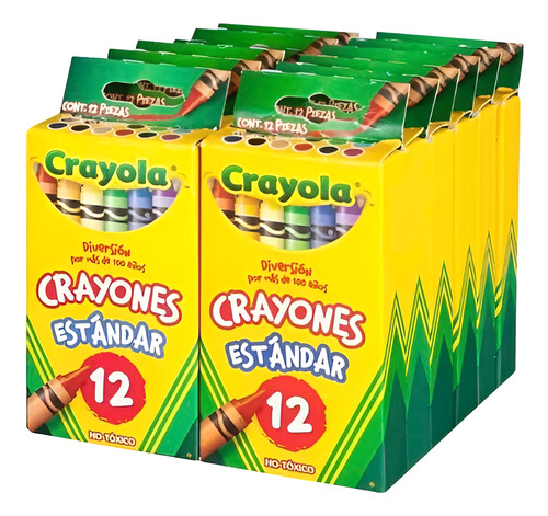 Crayones Crayolas Estandar 12 Paquetes De 12 Piezas Cada Uno