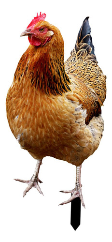 Estatua De Gallina, Estaca De Jardín, 33x15,2x0,1 Cm