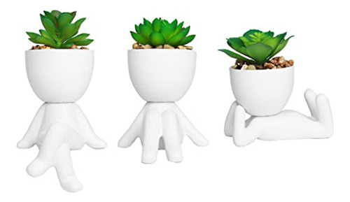 Zerzsy 3 Plantas Suculentas Artificiales, Mini Plantas Sucul