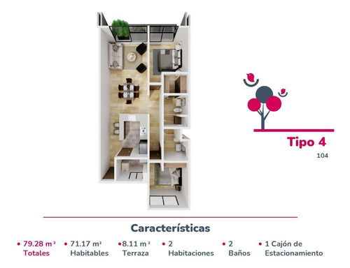 Departamento Con Roof Garden Privado 2 Recamaras 2 Baños Y 2 Estacionamientos