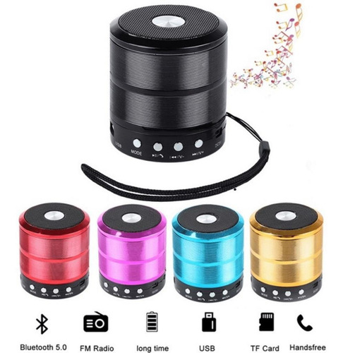 8 Mini Caixa Caixinha De Som WS-887 Portátil Bluetooth con Rádio  Speaker