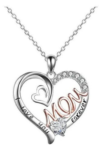 El Mejor Para El Dia De Madres Collar Y Dije De Plata Color Plateado