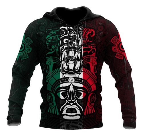 Sudadera Con Capucha De Máscara De Ceremonia Maya Azteca Ant