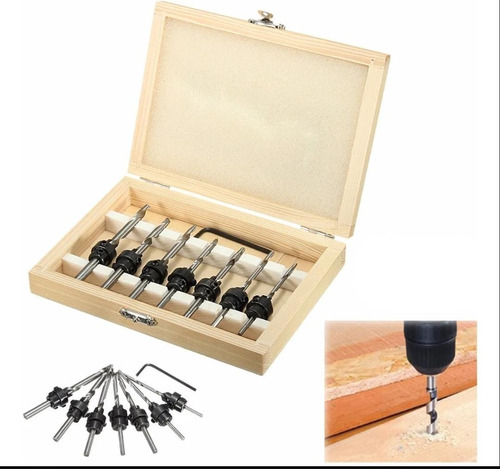 Set De Brocas Avellanadoras 22pcs Cónico Taladro & Avellanad