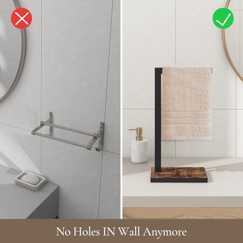 Toallero Para Baño Toallero Con Base De Madera Toallero En F