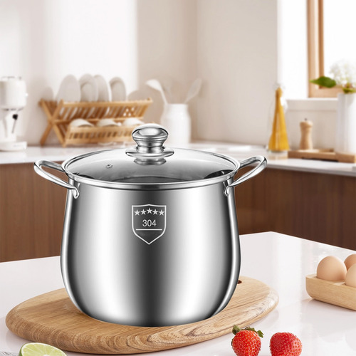 Olla Z Stock Pot De Acero Inoxidable Con Tapa Y 8002