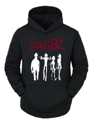 Buzo Canguro De Gorillaz Logo Cara Caminando / Unisex