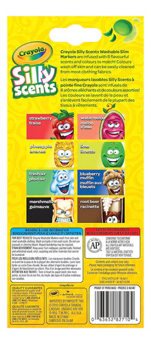 Plumin Crayola Super Tips 8 Aromas Silly Scents, Caja 8 Pzas