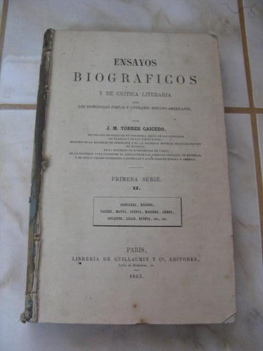 Mercurio Peruano: Libro Ensayos Biograficos 1853 Ps T1   L2