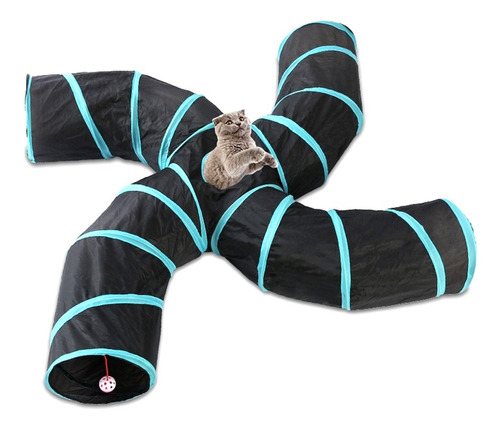 Túnel Plegable Para Gatos, De 4 Vías, Para Juegos De Masco