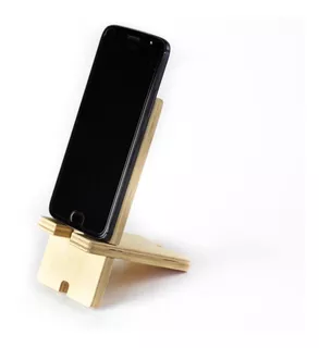 Soporte Porta Celular iPhone Escritorio Accesorios Madera