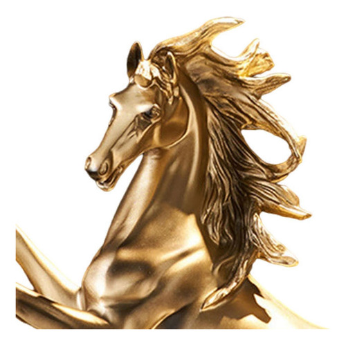 Estatuilla De Estatua De Caballo De Pie, Color Dorado, 15