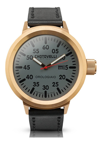 Reloj Hombre Chotovelli 747-4 Cuarzo Pulso Negro En Cuero